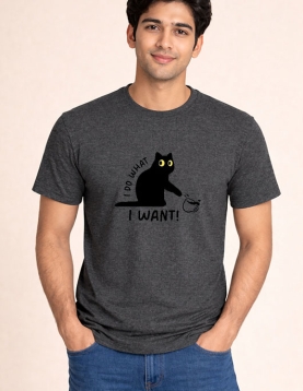 "I Do What I Want" Black Cat Graphic T-Shirt
