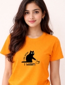 "I Do What I Want" Black Cat Graphic T-Shirt