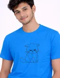 Angry Cat Cartoon Graphic Round Neck T-Shirt