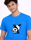 Round Neck Dancing Panda Graphic Printed T-Shirt
