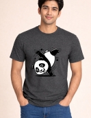 Round Neck Dancing Panda Graphic Printed T-Shirt