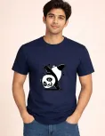 Round Neck Dancing Panda Graphic Printed T-Shirt