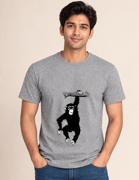 Hanging Monkey Graphic Print T-Shirt