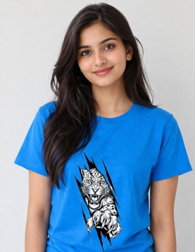 Uniwear 200 GSM Round Neck T-Shirt – Fierce Leopard Claw Graphic
