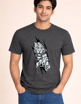 Uniwear 200 GSM Round Neck T-Shirt – Fierce Leopard Claw Graphic