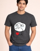 Uniwear Emotional Crying Meme Heart Graphic T-Shirt