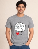 Uniwear Emotional Crying Meme Heart Graphic T-Shirt