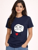 Uniwear Emotional Crying Meme Heart Graphic T-Shirt