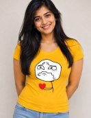 Uniwear Emotional Crying Meme Heart Graphic T-Shirt