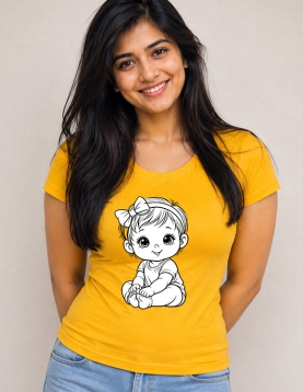Uniwear Cute Baby Girl Cartoon T-Shirt