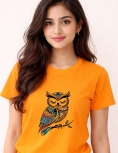 Uniwear Mystic Owl Graphic T-Shirt | Premium Cotton Round Neck Tee