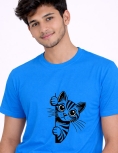 Uniwear Peekaboo Cat Graphic T-Shirt – Premium 200 GSM Round Neck