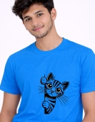 Uniwear Peekaboo Cat Graphic T-Shirt – Premium 200 GSM Round Neck