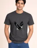 Premium Cotton Bio-Wash Round Neck T-Shirt - Majestic Eagle Print