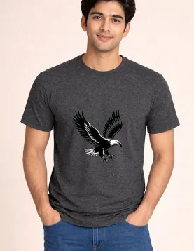 Premium Cotton Bio-Wash Round Neck T-Shirt - Majestic Eagle Print