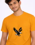 Premium Cotton Bio-Wash Round Neck T-Shirt - Majestic Eagle Print