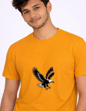 Premium Cotton Bio-Wash Round Neck T-Shirt - Majestic Eagle Print