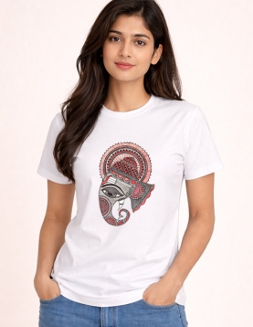 Ganesha Mandala Ink-Art Tee | 200 GSM Bio-Wash Cotton