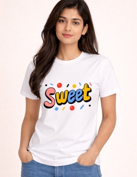 "Stay Sweet" Confetti Graphic Tee | 200 GSM Bio-Wash Cotton