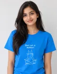 Cute Meditating Cat Graphic Printed Cotton T-Shirt