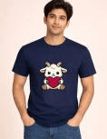 Adorable Baby Goat Love Graphic Cotton T-Shirt