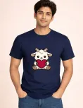 Adorable Baby Goat Love Graphic Cotton T-Shirt