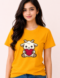 Adorable Baby Goat Love Graphic Cotton T-Shirt