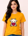 Adorable Baby Goat Love Graphic Cotton T-Shirt