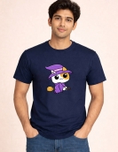 Adorable Witch Kitty Cartoon Printed Casual T-Shirt