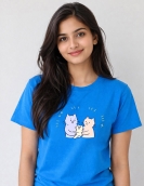 Minimalist Cat Family Graphic Shirt