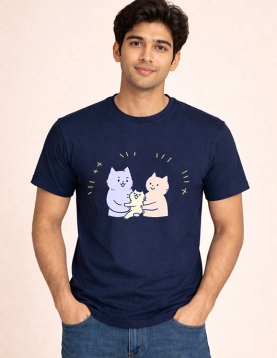 Minimalist Cat Family Graphic Shirt
