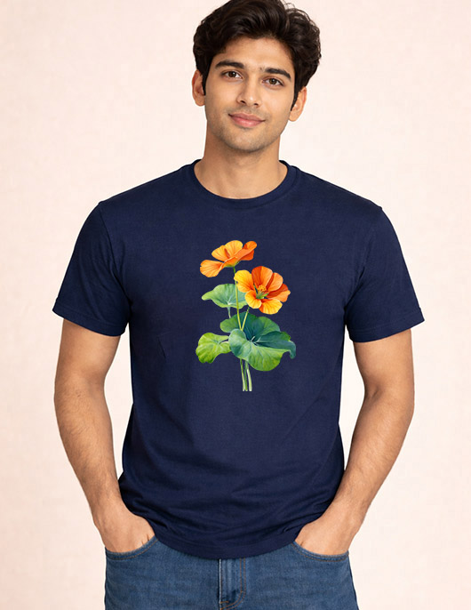 Nature Inspired Nasturtium Flower Graphic Tee