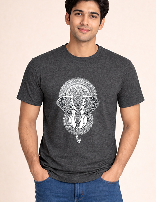 Royal Mandala Elephant Graphic Printed T-Shirt