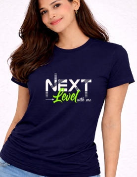 Next Level With Me Back Print Cotton T-Shirt