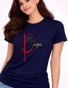 Family Love Maa Papa Printed Cotton T-Shirt