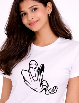 Cool Ghost Expression Print T-Shirt