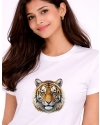 Bold Tiger Expression Artwork Cotton T-Shirt