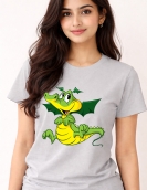 Playful Baby Dragon Print Cotton T-Shirt