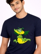 Playful Baby Dragon Print Cotton T-Shirt