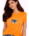 Women’s Saffron Graphic Eye Print Cotton T-Shirt