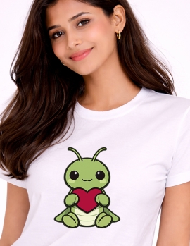 Cartoon Turtle Holding Heart T-Shirt