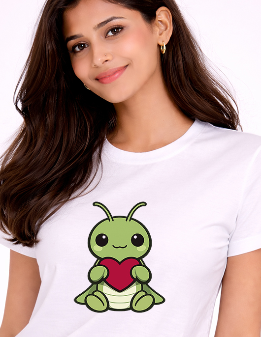 Cartoon Turtle Holding Heart T-Shirt