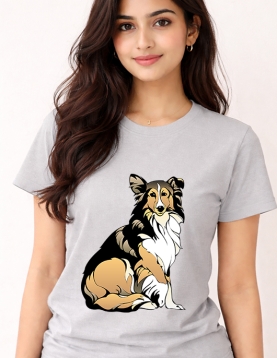 Dog Printed Cotton Round Neck T-Shirt for Men &amp; Women