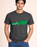 Casual Summer Graphic Tee - Smiling Crocodile Design