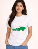 Casual Summer Graphic Tee - Smiling Crocodile Design