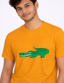 Casual Summer Graphic Tee - Smiling Crocodile Design