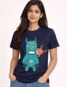 Quirky Monster Art Graphic T-Shirt for Casual Wear