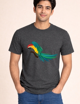 Colorful Parrot Graphic Print T-Shirt