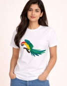 Colorful Parrot Graphic Print T-Shirt