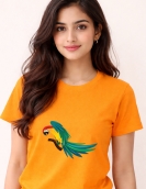Colorful Parrot Graphic Print T-Shirt